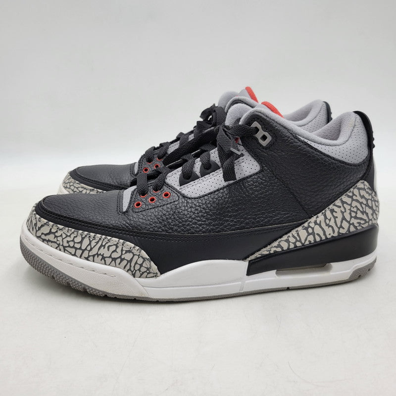 【中古品】【メンズ】 854262-001 AIR JORDAN 3 RETRO OG BLACK CEMENT (2018) スニーカー 靴 160-260307-tt-16-izu サイズ：28.5cm カラー：BLACK/FIRE RED-CEMENT GREY 万代Net店