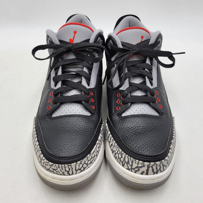 【中古品】【メンズ】 854262-001 AIR JORDAN 3 RETRO OG BLACK CEMENT (2018) スニーカー 靴 160-260307-tt-16-izu サイズ：28.5cm カラー：BLACK/FIRE RED-CEMENT GREY 万代Net店