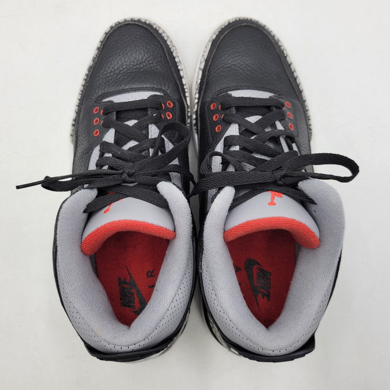 【中古品】【メンズ】 854262-001 AIR JORDAN 3 RETRO OG BLACK CEMENT (2018) スニーカー 靴 160-260307-tt-16-izu サイズ：28.5cm カラー：BLACK/FIRE RED-CEMENT GREY 万代Net店