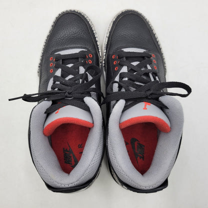 【中古品】【メンズ】 854262-001 AIR JORDAN 3 RETRO OG BLACK CEMENT (2018) スニーカー 靴 160-260307-tt-16-izu サイズ：28.5cm カラー：BLACK/FIRE RED-CEMENT GREY 万代Net店