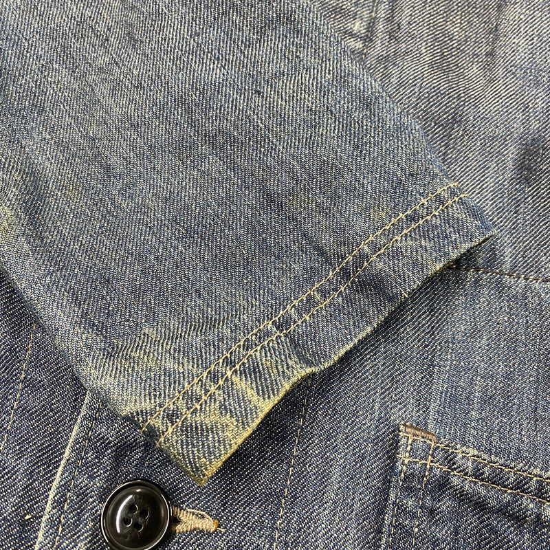 【中古品】【メンズ】 SHAWL COLLAR HEMP DENIM COVERALL ショールカラー ヘンプ デニム カバーオール アウター 146-260312-kh-16-izu サイズ：1 カラー：インディゴ 万代Net店