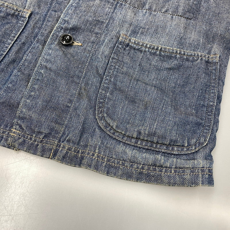 【中古品】【メンズ】 SHAWL COLLAR HEMP DENIM COVERALL ショールカラー ヘンプ デニム カバーオール アウター 146-260312-kh-16-izu サイズ：1 カラー：インディゴ 万代Net店