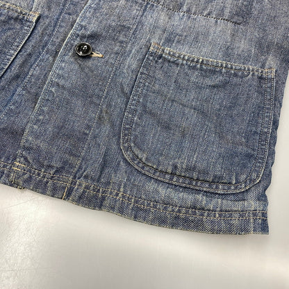 【中古品】【メンズ】 SHAWL COLLAR HEMP DENIM COVERALL ショールカラー ヘンプ デニム カバーオール アウター 146-260312-kh-16-izu サイズ：1 カラー：インディゴ 万代Net店