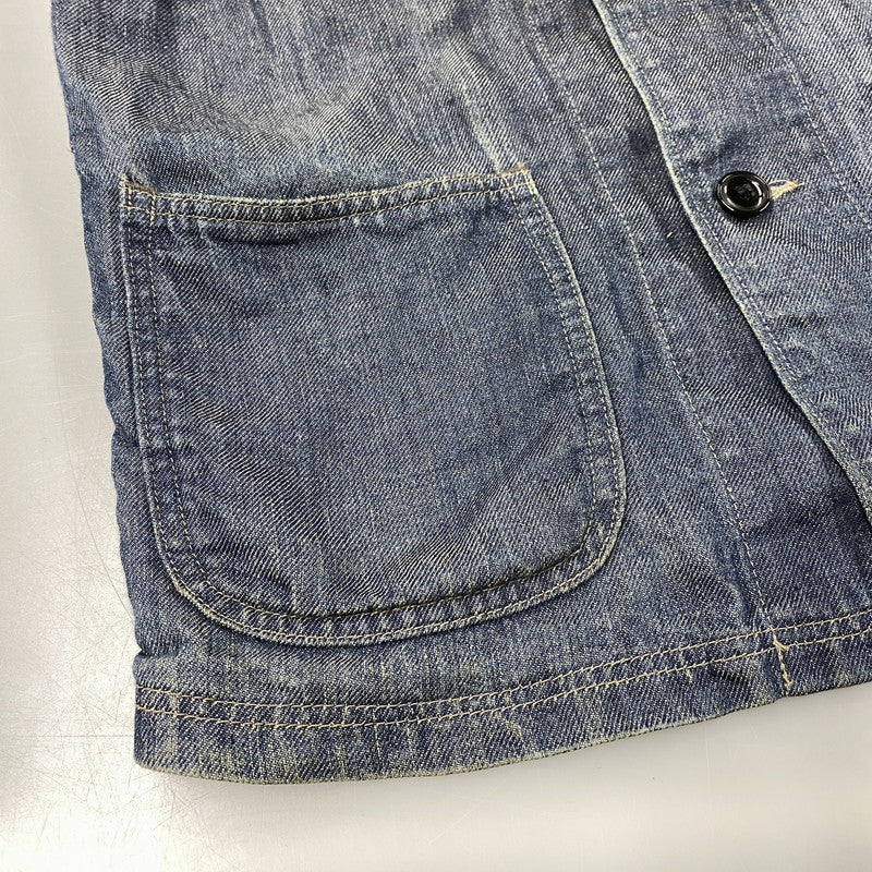 【中古品】【メンズ】 SHAWL COLLAR HEMP DENIM COVERALL ショールカラー ヘンプ デニム カバーオール アウター 146-260312-kh-16-izu サイズ：1 カラー：インディゴ 万代Net店