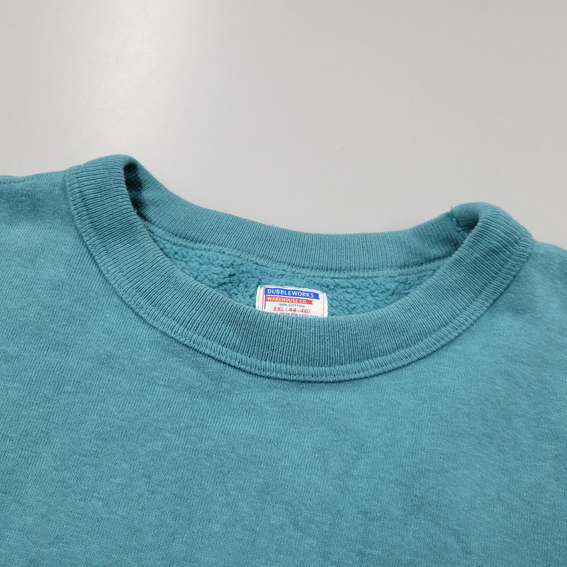 【中古品】【メンズ】 DOUBLE WORKS ダブルワークス SWEATSHIRT スウェットシャツ トレーナー トップス 長袖 145-260312-kh-05-izu サイズ：XXL カラー：ターコイズ 万代Net店
