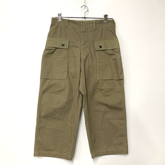 【中古品】【メンズ】 WAREHOUSE ウエアハウス USMC HERRINGBONE MONKEY PANTS ヘリンボーン モンキー パンツ ボトムス 156-260307-kh-11-izu サイズ：33 カラー：カーキ 万代Net店