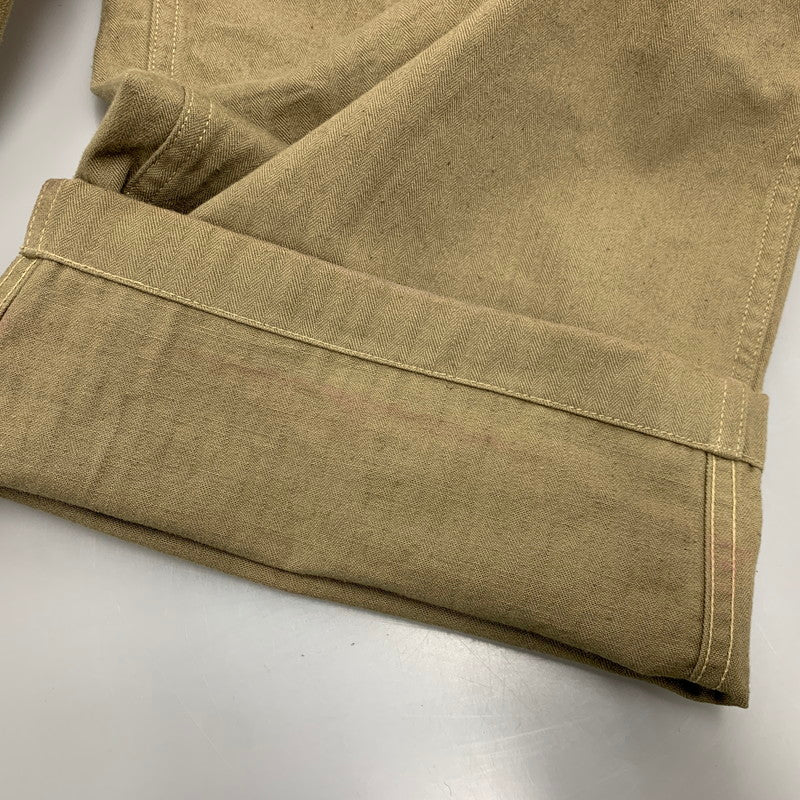 【中古品】【メンズ】 WAREHOUSE ウエアハウス USMC HERRINGBONE MONKEY PANTS ヘリンボーン モンキー パンツ ボトムス 156-260307-kh-11-izu サイズ：33 カラー：カーキ 万代Net店