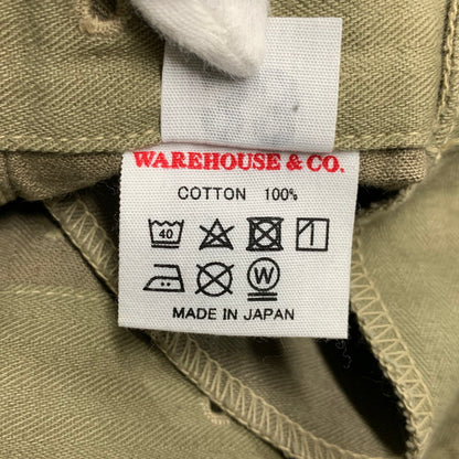 【中古品】【メンズ】 WAREHOUSE ウエアハウス USMC HERRINGBONE MONKEY PANTS ヘリンボーン モンキー パンツ ボトムス 156-260307-kh-11-izu サイズ：33 カラー：カーキ 万代Net店