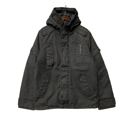 【現状渡し品】【メンズ】 G-STAR RAW ジースター ロウ MULTI POCKET HOODED DUCK JACKET マルチポケット フーデッド ダック ジャケット アウター 141-260313-ya-02-izu サイズ：L カラー：GRAY 万代Net店