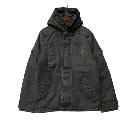 【現状渡し品】【メンズ】 G-STAR RAW ジースター ロウ MULTI POCKET HOODED DUCK JACKET マルチポケット フーデッド ダック ジャケット アウター 141-260313-ya-02-izu サイズ：L カラー：GRAY 万代Net店
