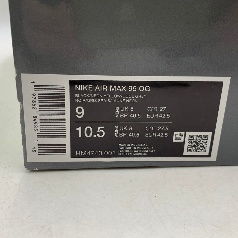 【中古品】【メンズ】 HM4740-001 AIR MAXエア マックス 95 OG BIG BUBBLEビッグ バブル (2025 2026) スニーカー 靴 シューズ 160-260308-mh-01-izu サイズ：27.0cm カラー：Black / Cool Grey / Neon Yellow 万代Net店