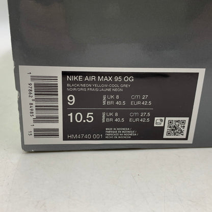 【中古品】【メンズ】 HM4740-001 AIR MAXエア マックス 95 OG BIG BUBBLEビッグ バブル (2025 2026) スニーカー 靴 シューズ 160-260308-mh-01-izu サイズ：27.0cm カラー：Black / Cool Grey / Neon Yellow 万代Net店