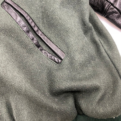 【中古品】【メンズ】 HOLLOWAY ホロウェイ WOOL×LEATHER STADIUM JACKET ウール レザー スタジアム ジャケット アウター 146-260314-kh-11-izu サイズ：M カラー：グリーン×ブラック 万代Net店