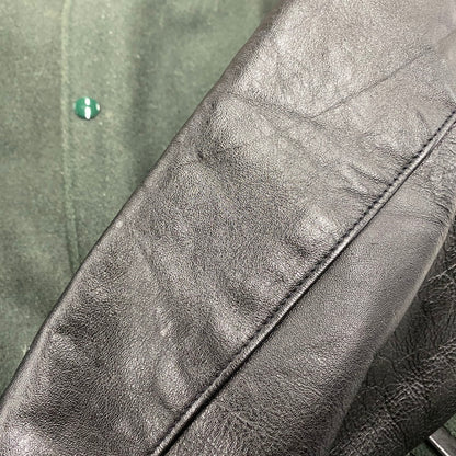 【中古品】【メンズ】 HOLLOWAY ホロウェイ WOOL×LEATHER STADIUM JACKET ウール レザー スタジアム ジャケット アウター 146-260314-kh-11-izu サイズ：M カラー：グリーン×ブラック 万代Net店