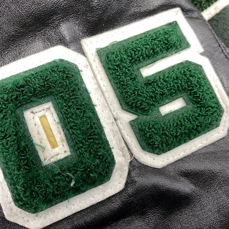 【中古品】【メンズ】 HOLLOWAY ホロウェイ WOOL×LEATHER STADIUM JACKET ウール レザー スタジアム ジャケット アウター 146-260314-kh-11-izu サイズ：M カラー：グリーン×ブラック 万代Net店