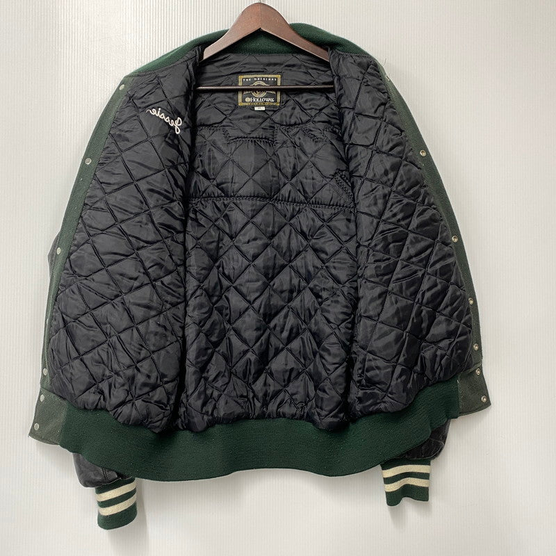 【中古品】【メンズ】 HOLLOWAY ホロウェイ WOOL×LEATHER STADIUM JACKET ウール レザー スタジアム ジャケット アウター 146-260314-kh-11-izu サイズ：M カラー：グリーン×ブラック 万代Net店