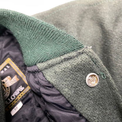 【中古品】【メンズ】 HOLLOWAY ホロウェイ WOOL×LEATHER STADIUM JACKET ウール レザー スタジアム ジャケット アウター 146-260314-kh-11-izu サイズ：M カラー：グリーン×ブラック 万代Net店