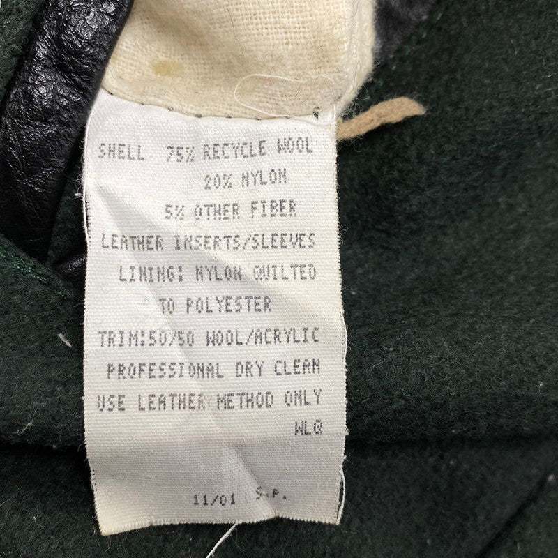 【中古品】【メンズ】 HOLLOWAY ホロウェイ WOOL×LEATHER STADIUM JACKET ウール レザー スタジアム ジャケット アウター 146-260314-kh-11-izu サイズ：M カラー：グリーン×ブラック 万代Net店