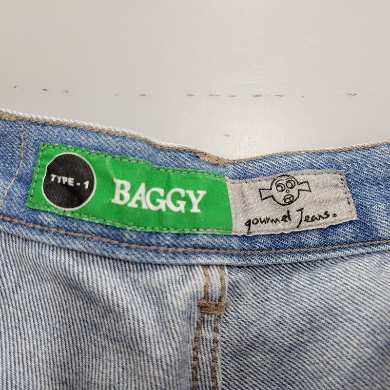 【中古品】【メンズ】 GOURMET JEANS グルメジーンズ TYPE-1 BAGGY DENIM PANTS バギー デニム パンツ ボトムス 151-260308-kh-05-izu サイズ：L カラー：インディゴ 万代Net店
