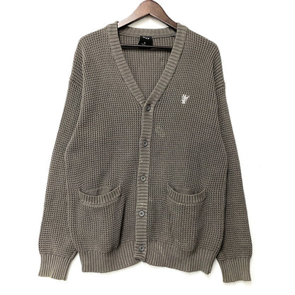 【中古品】【メンズ】 HUF ハフ KN00473 COOLIDGE WAFFLE CARDIGAN ワッフル カーディガン トップス 142-260314-kh-12-izu サイズ：M カラー：グレー 万代Net店