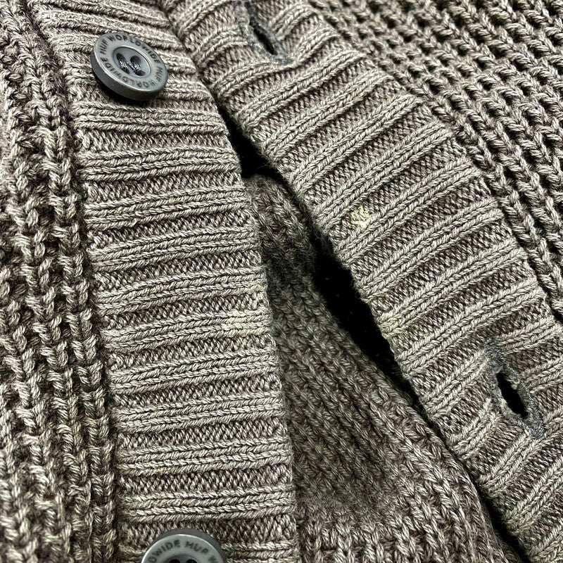 【中古品】【メンズ】 HUF ハフ KN00473 COOLIDGE WAFFLE CARDIGAN ワッフル カーディガン トップス 142-260314-kh-12-izu サイズ：M カラー：グレー 万代Net店
