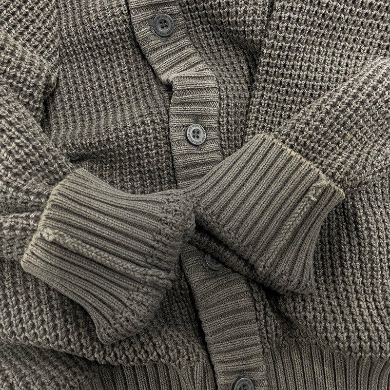 【中古品】【メンズ】 HUF ハフ KN00473 COOLIDGE WAFFLE CARDIGAN ワッフル カーディガン トップス 142-260314-kh-12-izu サイズ：M カラー：グレー 万代Net店
