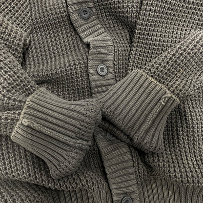 【中古品】【メンズ】 HUF ハフ KN00473 COOLIDGE WAFFLE CARDIGAN ワッフル カーディガン トップス 142-260314-kh-12-izu サイズ：M カラー：グレー 万代Net店