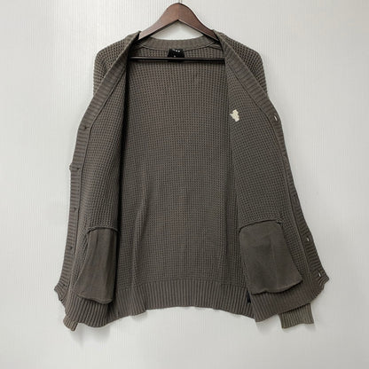 【中古品】【メンズ】 HUF ハフ KN00473 COOLIDGE WAFFLE CARDIGAN ワッフル カーディガン トップス 142-260314-kh-12-izu サイズ：M カラー：グレー 万代Net店
