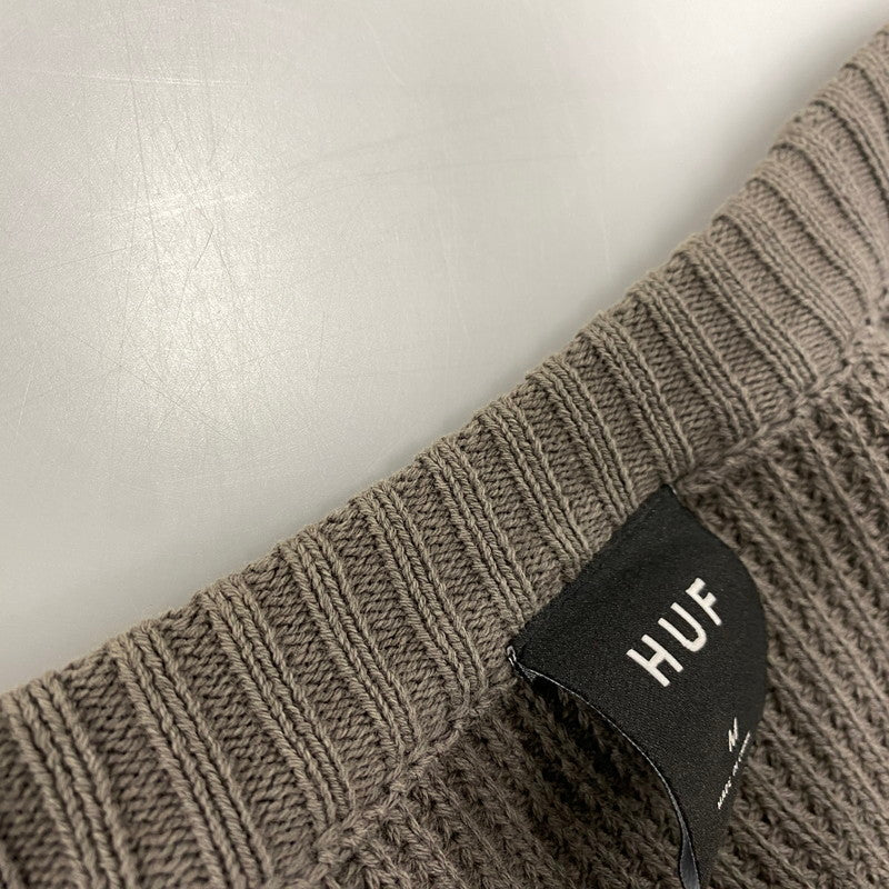 【中古品】【メンズ】 HUF ハフ KN00473 COOLIDGE WAFFLE CARDIGAN ワッフル カーディガン トップス 142-260314-kh-12-izu サイズ：M カラー：グレー 万代Net店
