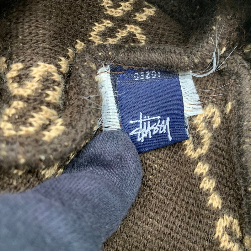 【中古品】【メンズ/レディース】 OLD STUSSY オールド ステューシー 紺タグ 90’S SS LINK BEANIE エスエス リンク ビーニー 帽子 185-260309-cs-11-izu サイズ：F カラー：ブラウン 万代Net店