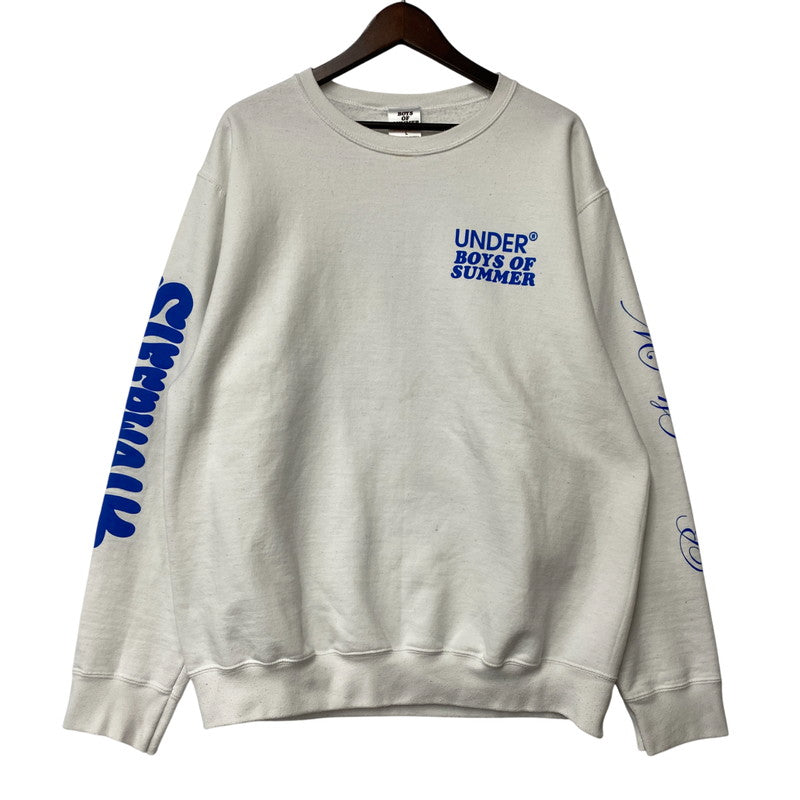 【中古品】【メンズ】 BOYS OF SUMMER ボーイズオブサマー UNDER R GRAPHIC SWEAT PULLOVER スウェット プルオーバー 長袖 トップス 142-260309-as-04-izu サイズ：L カラー：ホワイト×ブルー 万代Net店