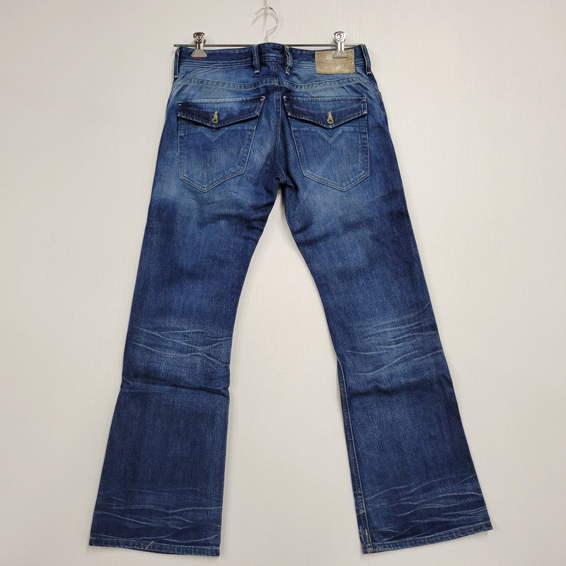【中古品】【メンズ】 RUKY FLARE DENIM PANTS フレア デニムパンツ ジーンズ ボトムス 152-260314-as-21-izu サイズ：30×30 カラー：インディゴ 万代Net店