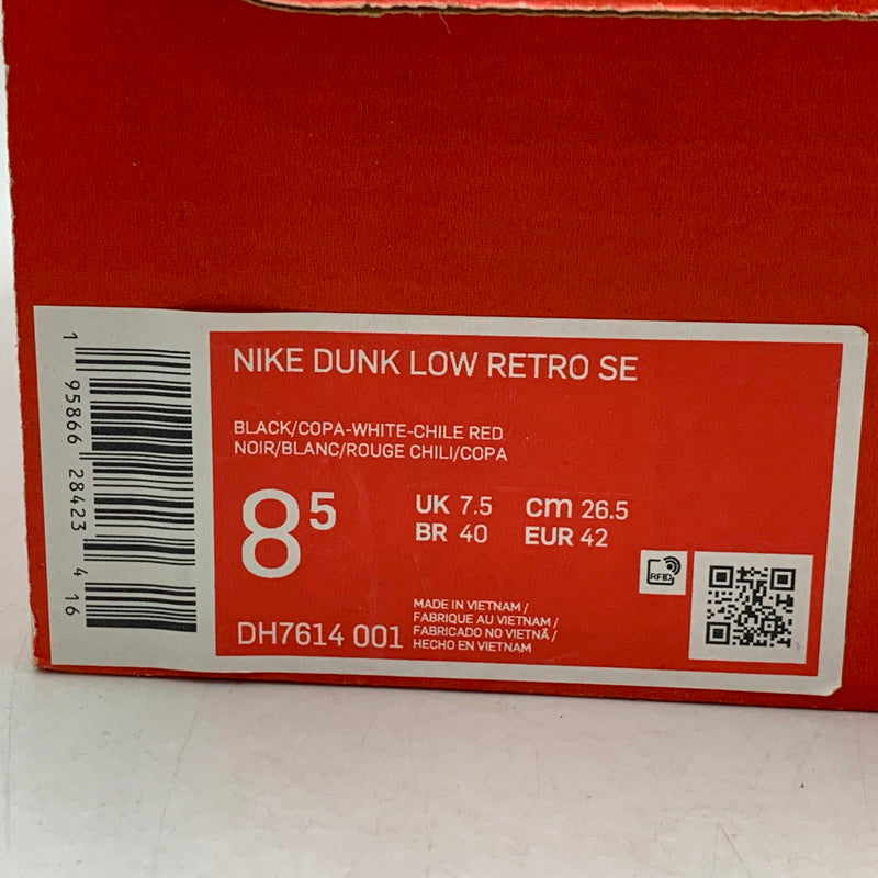 【中古品】【メンズ】 DH7614-001 DUNK LOW ダンク ロー スニーカー シューズ 靴 160-260309-cs-07-izu サイズ：26.5cm カラー：BLACK/COPA-WHITE-CHILE RED 万代Net店