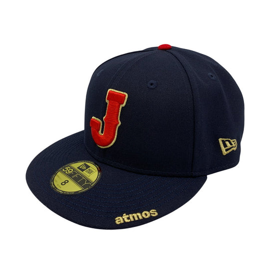 【中古美品】【メンズ/レディース】 NEW ERA × ATMOS ニューエラ×アトモス 59FIFTY WBC J LOGO SIDE FLAG ダブリュービーシー ジェイ ロゴ サイド フラッグ キャップ 帽子 185-260309-cs-14-izu サイズ：8/63.5cm カラー：ネイビー 万代Net店