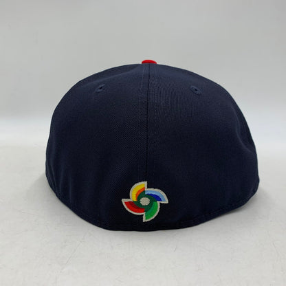【中古美品】【メンズ/レディース】 NEW ERA × ATMOS ニューエラ×アトモス 59FIFTY WBC J LOGO SIDE FLAG ダブリュービーシー ジェイ ロゴ サイド フラッグ キャップ 帽子 185-260309-cs-14-izu サイズ：8/63.5cm カラー：ネイビー 万代Net店