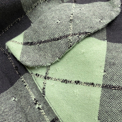【中古品】【メンズ】 VINTAGE OPEN COLLAR CHECK LS SHIRT オープン カラー チェック ロングスリーブ シャツ トップス 長袖 146-260309-kh-08-izu カラー：ライトグリーン×ブラック 万代Net店