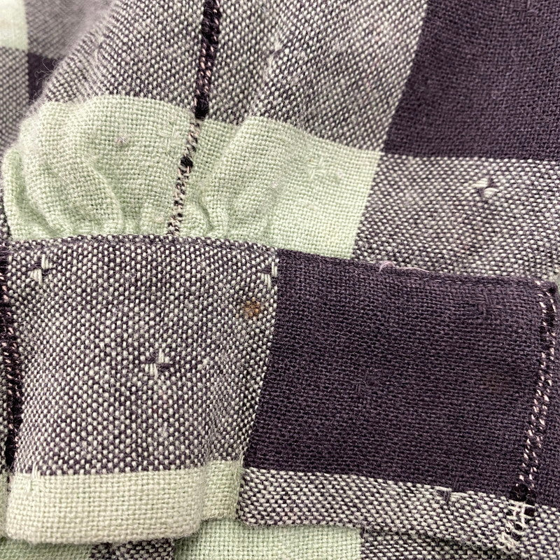 【中古品】【メンズ】 VINTAGE OPEN COLLAR CHECK LS SHIRT オープン カラー チェック ロングスリーブ シャツ トップス 長袖 146-260309-kh-08-izu カラー：ライトグリーン×ブラック 万代Net店