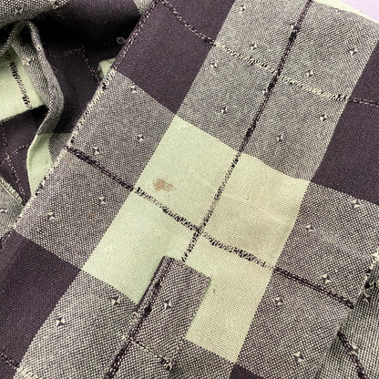 【中古品】【メンズ】 VINTAGE OPEN COLLAR CHECK LS SHIRT オープン カラー チェック ロングスリーブ シャツ トップス 長袖 146-260309-kh-08-izu カラー：ライトグリーン×ブラック 万代Net店
