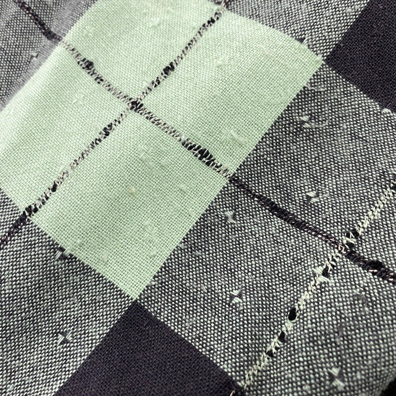 【中古品】【メンズ】 VINTAGE OPEN COLLAR CHECK LS SHIRT オープン カラー チェック ロングスリーブ シャツ トップス 長袖 146-260309-kh-08-izu カラー：ライトグリーン×ブラック 万代Net店