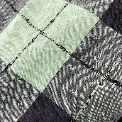 【中古品】【メンズ】 VINTAGE OPEN COLLAR CHECK LS SHIRT オープン カラー チェック ロングスリーブ シャツ トップス 長袖 146-260309-kh-08-izu カラー：ライトグリーン×ブラック 万代Net店