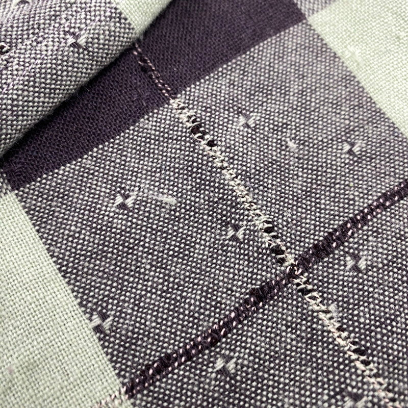 【中古品】【メンズ】 VINTAGE OPEN COLLAR CHECK LS SHIRT オープン カラー チェック ロングスリーブ シャツ トップス 長袖 146-260309-kh-08-izu カラー：ライトグリーン×ブラック 万代Net店