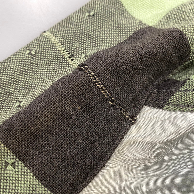 【中古品】【メンズ】 VINTAGE OPEN COLLAR CHECK LS SHIRT オープン カラー チェック ロングスリーブ シャツ トップス 長袖 146-260309-kh-08-izu カラー：ライトグリーン×ブラック 万代Net店