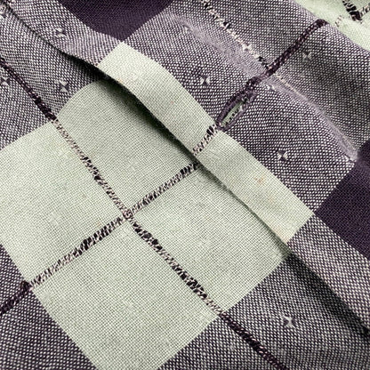 【中古品】【メンズ】 VINTAGE OPEN COLLAR CHECK LS SHIRT オープン カラー チェック ロングスリーブ シャツ トップス 長袖 146-260309-kh-08-izu カラー：ライトグリーン×ブラック 万代Net店