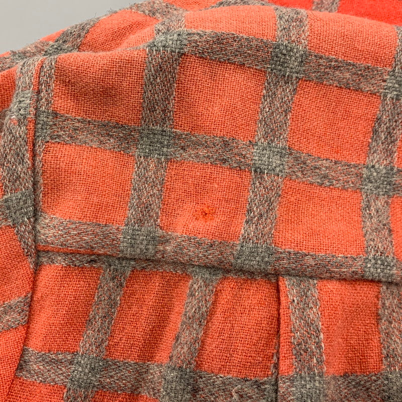 【現状渡し品】【メンズ】 GRODINS OF CALIFORNIA OPEN COLLAR CHECK LS SHIRT オープンカラー チェック ロングスリーブ シャツ 長袖 146-260310-as-08-izu サイズ：M カラー：レッド系 万代Net店