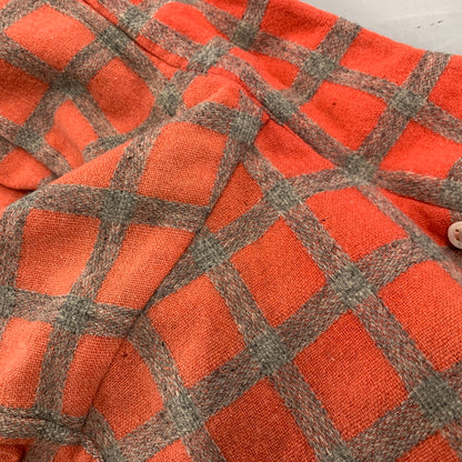 【現状渡し品】【メンズ】 GRODINS OF CALIFORNIA OPEN COLLAR CHECK LS SHIRT オープンカラー チェック ロングスリーブ シャツ 長袖 146-260310-as-08-izu サイズ：M カラー：レッド系 万代Net店