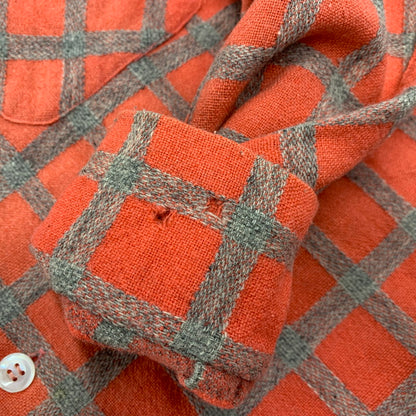 【現状渡し品】【メンズ】 GRODINS OF CALIFORNIA OPEN COLLAR CHECK LS SHIRT オープンカラー チェック ロングスリーブ シャツ 長袖 146-260310-as-08-izu サイズ：M カラー：レッド系 万代Net店