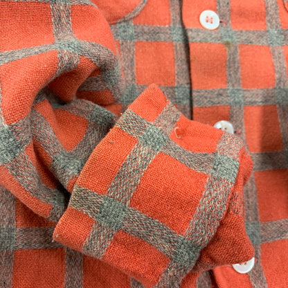 【現状渡し品】【メンズ】 GRODINS OF CALIFORNIA OPEN COLLAR CHECK LS SHIRT オープンカラー チェック ロングスリーブ シャツ 長袖 146-260310-as-08-izu サイズ：M カラー：レッド系 万代Net店