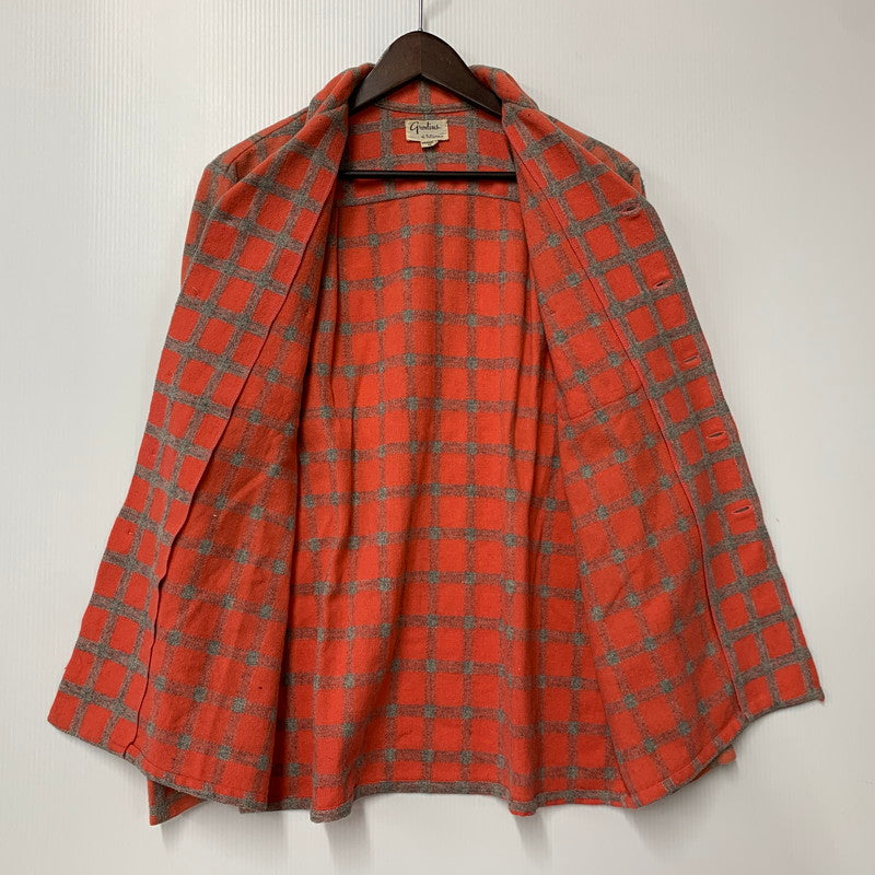 【現状渡し品】【メンズ】 GRODINS OF CALIFORNIA OPEN COLLAR CHECK LS SHIRT オープンカラー チェック ロングスリーブ シャツ 長袖 146-260310-as-08-izu サイズ：M カラー：レッド系 万代Net店