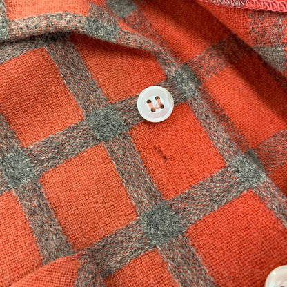 【現状渡し品】【メンズ】 GRODINS OF CALIFORNIA OPEN COLLAR CHECK LS SHIRT オープンカラー チェック ロングスリーブ シャツ 長袖 146-260310-as-08-izu サイズ：M カラー：レッド系 万代Net店