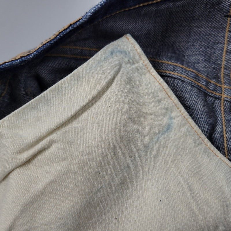 【中古品】【メンズ】 DUBBLE WORKS ダブルワークス 6601XX USED WASH STRAIGHT DENIM PANTS ユーズド ウォッシュ ストレート デニム パンツ ボトムス 156-260315-kh-18-izu サイズ：31×34 カラー：インディゴ 万代Net店